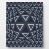 未来的三角形球体幾何学アート フォトプラーク (正面)