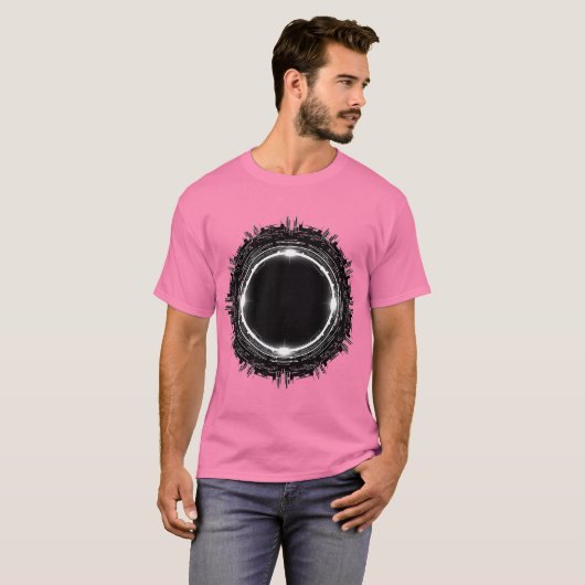 未来的円形デザイン Tシャツ (正面フル)