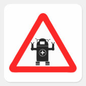 未来的医療ボット警告サイン スクエアシール (正面)