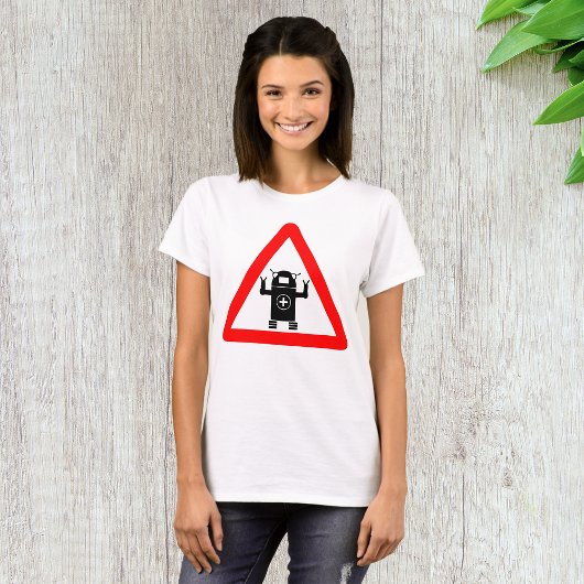 未来的医療ボット警告サイン Tシャツ
