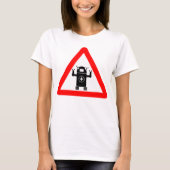 未来的医療ボット警告サイン Tシャツ (正面)