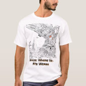 未来的宇宙ステーション波止場 Tシャツ (正面)