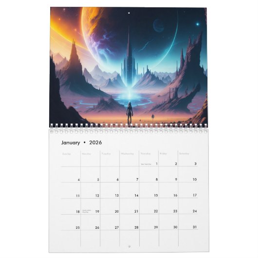 未来的宇宙風景2024 カレンダー (1月 2026)