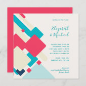 未来的抽象芸術結婚式招待状 (正面/裏面)