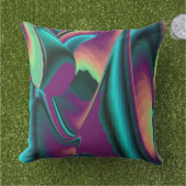 未来的抽象芸術3Dメタリックレインボーアート アウトドアクッション (芝生)