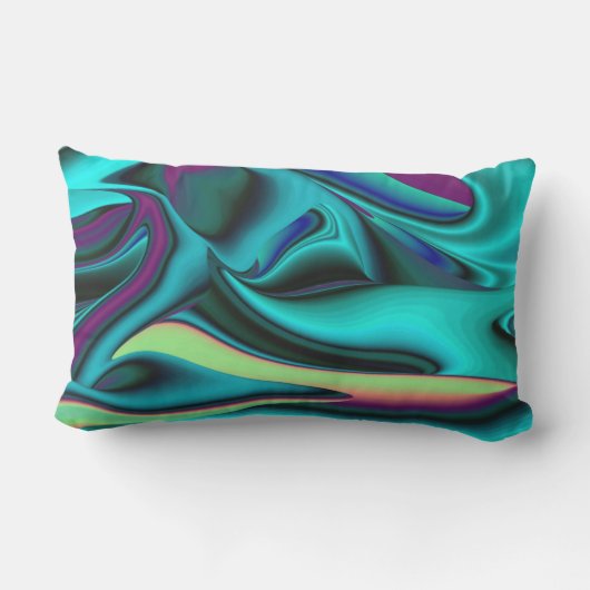 未来的抽象芸術3Dメタリックレインボーアート アウトドアクッション (裏面)