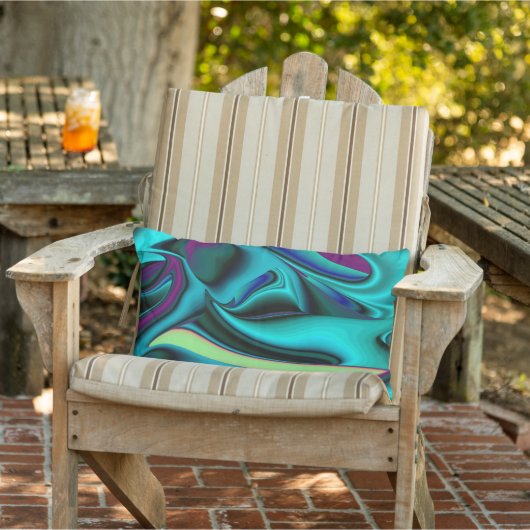 未来的抽象芸術3Dメタリックレインボーアート アウトドアクッション (椅子)