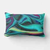 未来的抽象芸術3Dメタリックレインボーアート アウトドアクッション (正面)