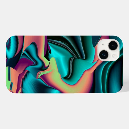 未来的抽象芸術3Dメタリックレインボーアート Case-Mate iPhoneケース (裏面 (横))