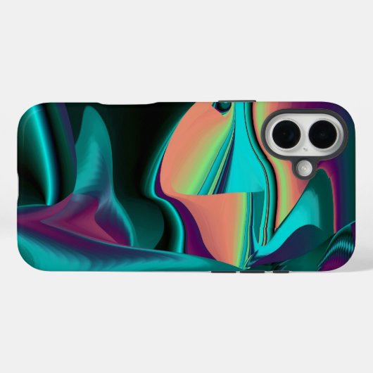 未来的抽象芸術3Dメタリックレインボーアート Case-Mate iPhoneケース (裏面 (横))