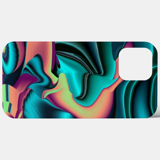 未来的抽象芸術3Dメタリックレインボーアート Case-Mate iPhoneケース (裏面 (横))