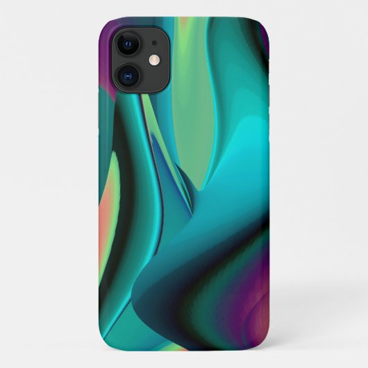 未来的抽象芸術3Dメタリックレインボーアート Case-Mate iPhoneケース (裏面)