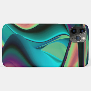 未来的抽象芸術3Dメタリックレインボーアート iPhone 11 PRO MAXケース