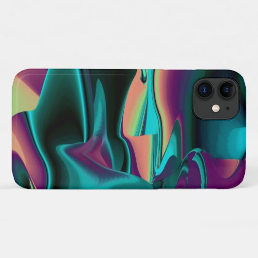 未来的抽象芸術3Dメタリックレインボーアート Case-Mate iPhoneケース (裏面(横))