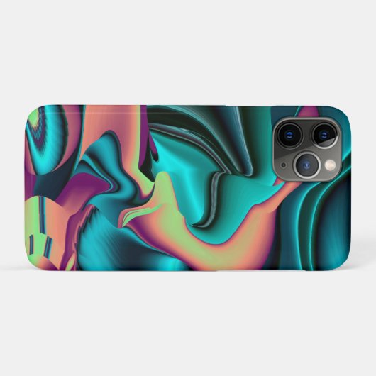 未来的抽象芸術3Dメタリックレインボーアート Case-Mate iPhoneケース (裏面(横))
