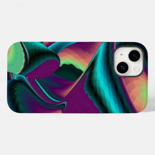 未来的抽象芸術3Dメタリックレインボーアート Case-Mate iPhoneケース (裏面 (横))