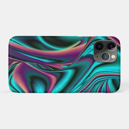 未来的抽象芸術3Dメタリックレインボーアート Case-Mate iPhoneケース (裏面(横))