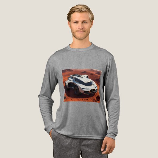 未来的火星探検家 | AI強化Sci-Fi トライブレンドTシャツ (正面全体)