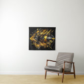 未来的金ゴールドアーマー – 抽象芸術デジタルアート タペストリー (インサイチュ(横))