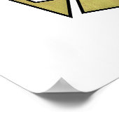 未来的金ゴールドブラックジオメトリックなサイバネティックアブストラック ポスター (角)