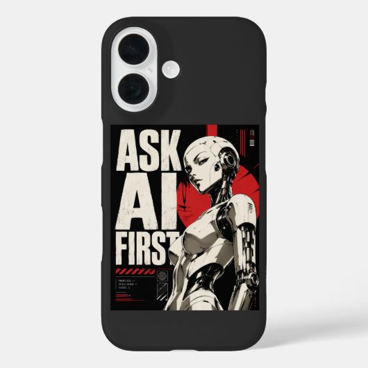 未来的AIロボットヒューマノイドテクノロジーデザイン Case-Mate iPhoneケース (裏面)