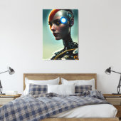 未来的SFサイボーグマンウォールアート キャンバスプリント (インサイチュ (寝室))