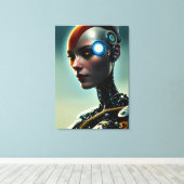 未来的SFサイボーグマンウォールアート キャンバスプリント (インサイチュ (ウッドフロア))