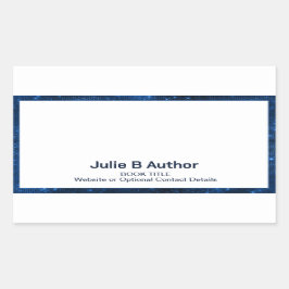 未来的SFブルー縁ど作家本プレート 長方形シール