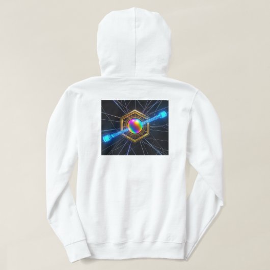 未来的tシャツ幾何学的アートSFファッション パーカ (デザイン裏面)