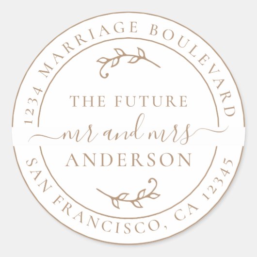 未来素朴ミセス・コーヒー差出人住所 ラウンドシール (正面)