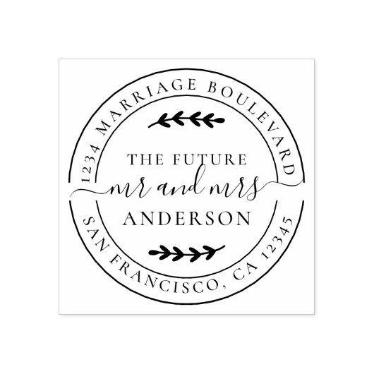 未来素朴ミセス・ラウンド・差出人住所 ラバースタンプ (インプリント)