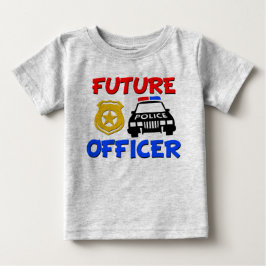 未来警察官のおもしろい男の赤ちゃんシャツ ベビーTシャツ