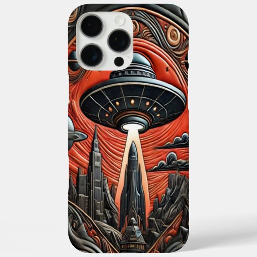 未来都市で起きる神秘的なエイリアンの出会い Case-Mate iPhoneケース (裏面)