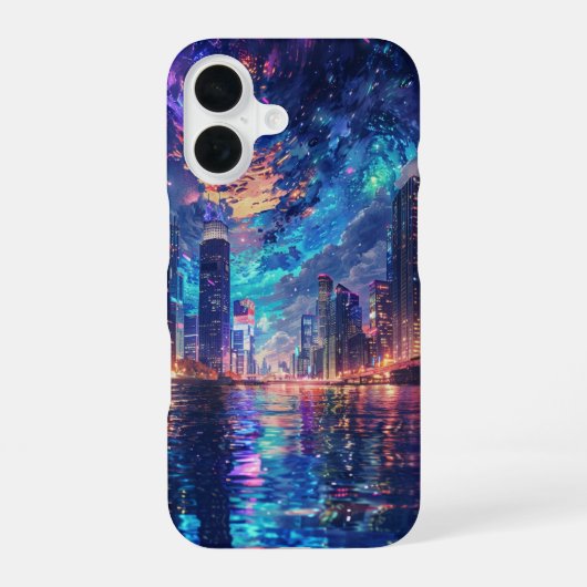 未来都市の反射 iPhone 16ケース (裏面)