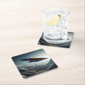 未来都市の宇宙船 スクエアペーパーコースター (インサイチュ)