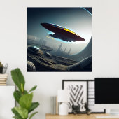 未来都市の宇宙船 ポスター (ホームオフィス)