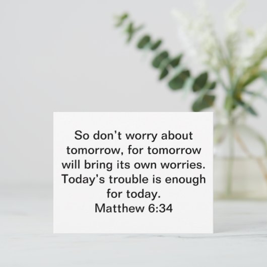 未来。マタイ6:34 ポストカード (スタンド正面)