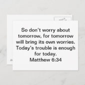 未来。マタイ6:34 ポストカード (正面/裏面)