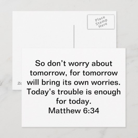 未来。マタイ6:34 ポストカード (正面/裏面)