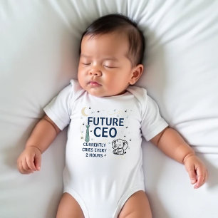 「未来CEO」かわいい&ベビーおもしろいボディスーツ ベビーボディスーツ