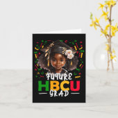 未来Hbcuグラードアフロブラックガールキッズ卒業C カード (黄色い花)