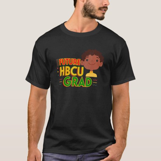 未来HbcuグラードキュートボーイアフリカンアメリカンブラックH Tシャツ (正面)