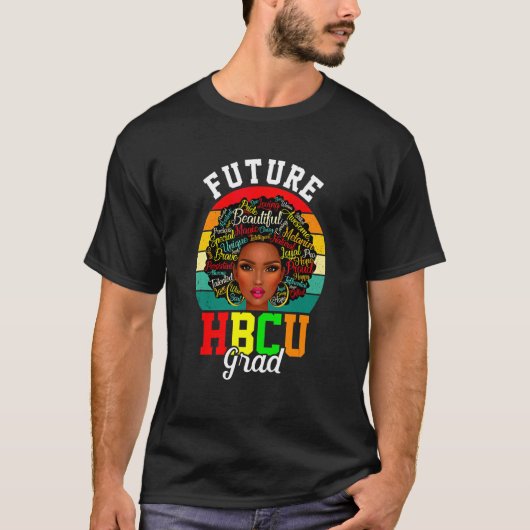未来Hbcu大学院歴史学ブラックプライドガールK Tシャツ (正面)