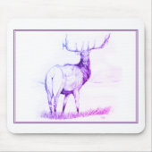 未決定(縁どエルクスケッチ/紫) マウスパッド (正面)