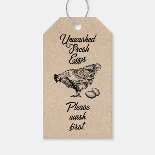 未洗浄の卵カートンスタンプ – 製品ラベル ギフトタグ (正面)