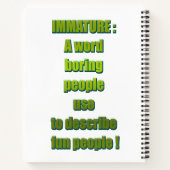 未熟でおもしろいな文字 ノートブック (裏面)