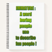 未熟でおもしろいな文字 ノートブック (正面)