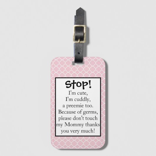 未熟児のベビーカーのラベル ラゲッジタグ (正面縦)
