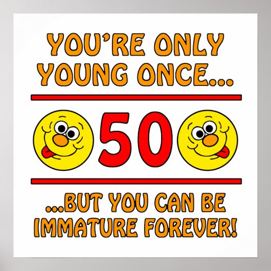未熟第50誕生日Gagギフト ポスター (正面)
