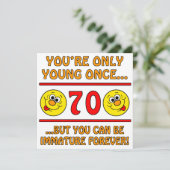 未熟第70誕生日Gagギフト カード (スタンド正面)